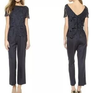 Tory Burch Embroidered Lace Leaves Jumpsuit